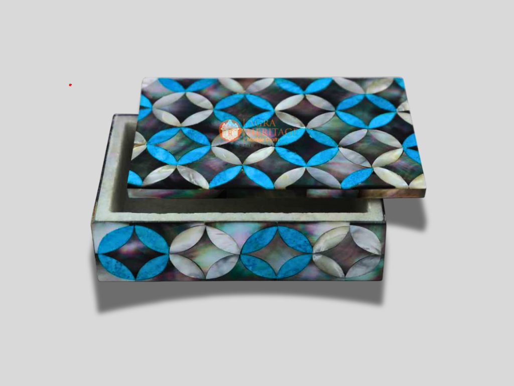 Marble Decorative Jewelry Boxes Inlay Stone Gift